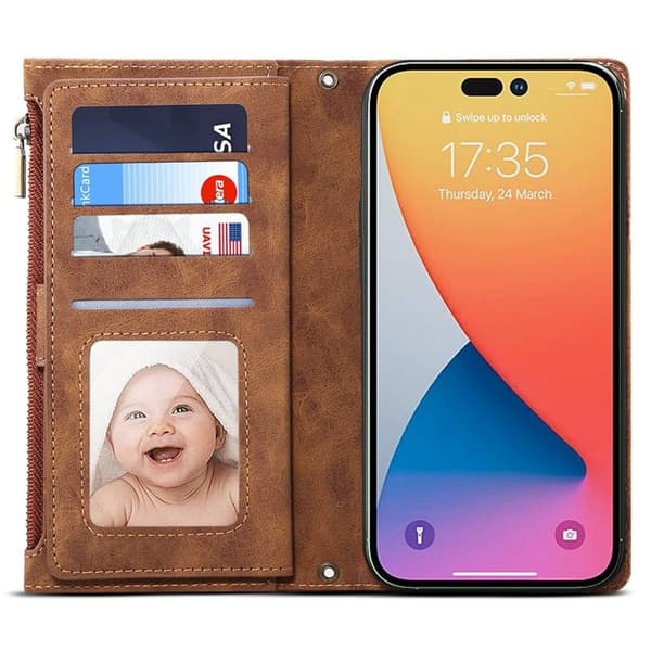 ESEBLE Star Series iPhone 17 Plånboksfodral Konstläder - Brun