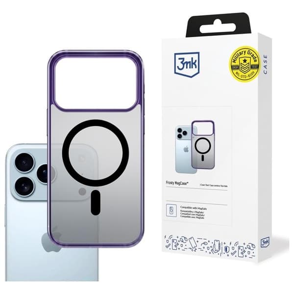 3MK Telefontaske til iPhone 17 Pro Max MagSafe Frosty - Lilla Lila