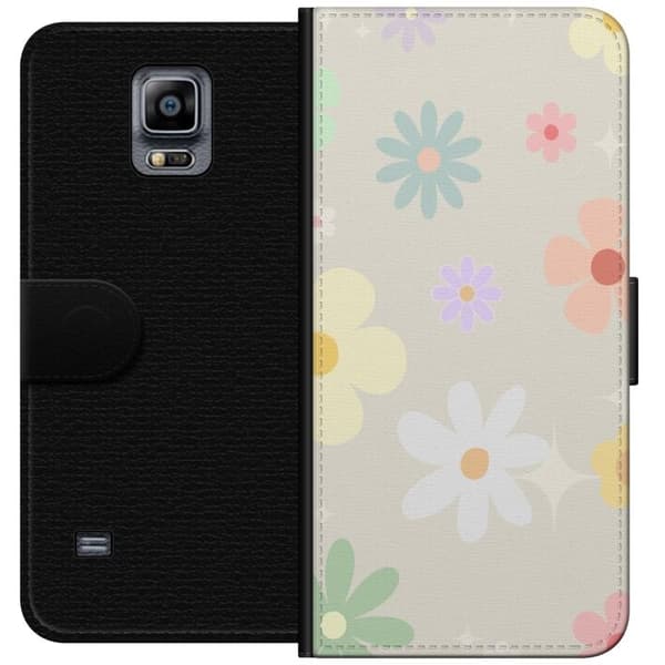 Plånboksfodral till Samsung Galaxy Note 4 med fejdande blommor