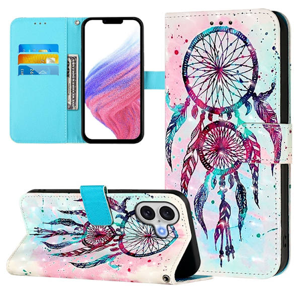 iPhone 17 Plånboksfodral Printing Pattern Med Strap Flerfärgad