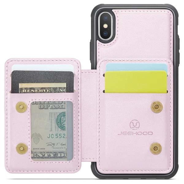 JEEHOOD J05 Mobilskal till iPhone XS Max Läder MobilRosa