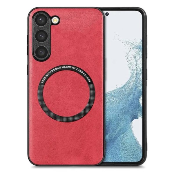 Galaxy S23 Plus Mobile Case Magsafe PU nahka - punainen