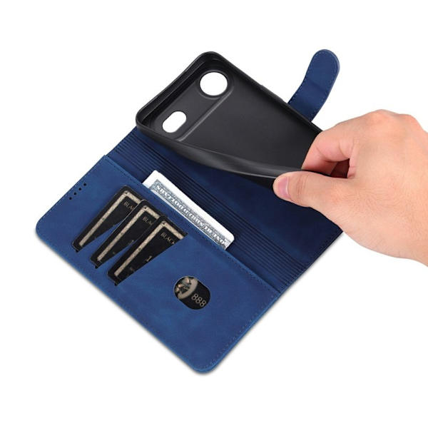 AZNS iPhone Air Plånboksfodral Konstläder - Blå