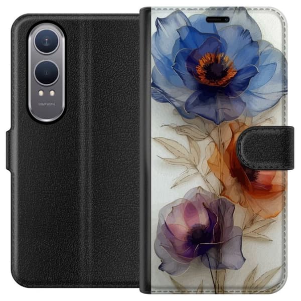 Plånboksfodral till OnePlus Nord CE4 Lite med Silkesblommor