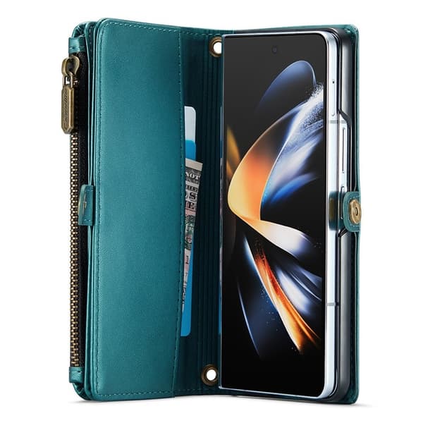 CASEME Plånboksfodral Konstläder för Samsung Galaxy Z Fold4 5G - Grön