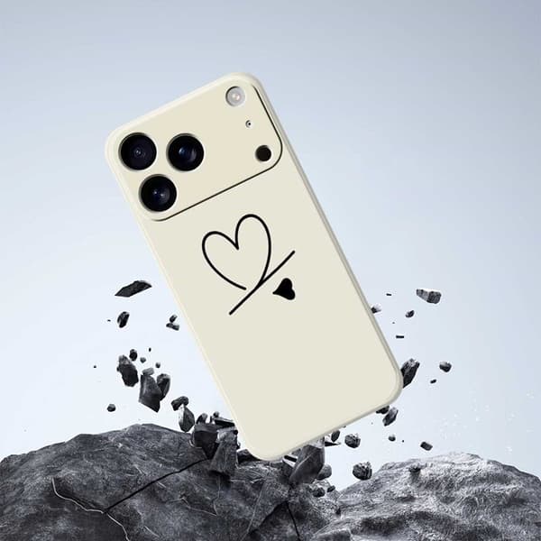 Mobilskal till iPhone 17 Pro Max Love Pattern Printing Straight - Beige Beige