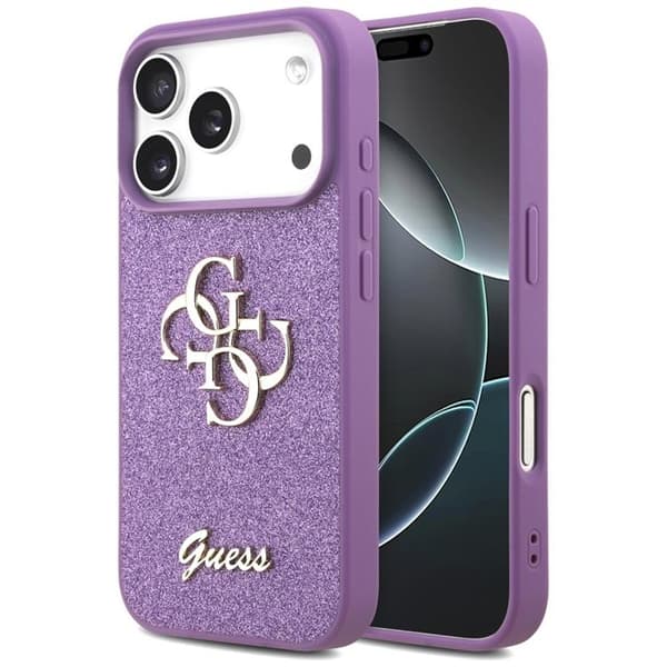 Guess Mobilskal till iPhone 17 Pro Fixed Glitter Big 4G - Lilac Lila