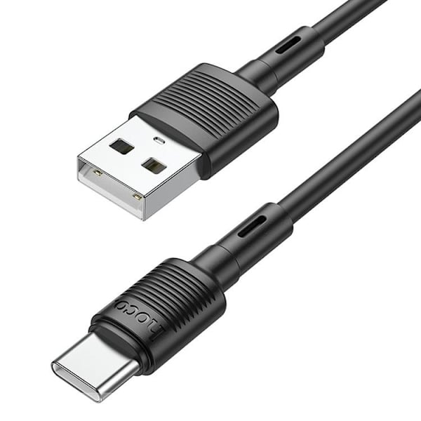 Hoco USB-A - USB-C 3A Kabel 1m X83 - Sort Svart