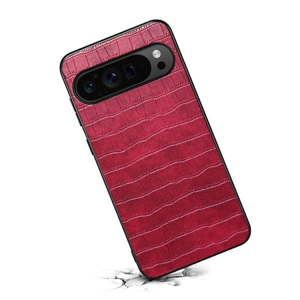 Mobilskal till Google Pixel 10/10 Pro Crocodile Texture - Röd Röd
