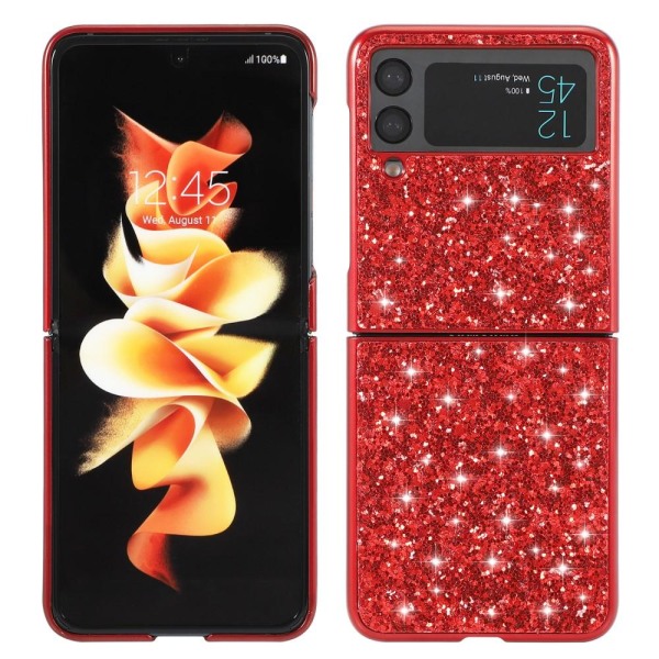 Glittery Electroplating Skal Samsung Galaxy Z Flip 3 - Röd Röd