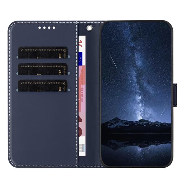 Galaxy A17/A26 Plånboksfodral Färg Splicing Konstläder - Blå Blå