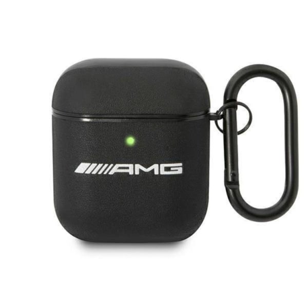 AMG AirPods -suojus nahkainen iso logo - musta