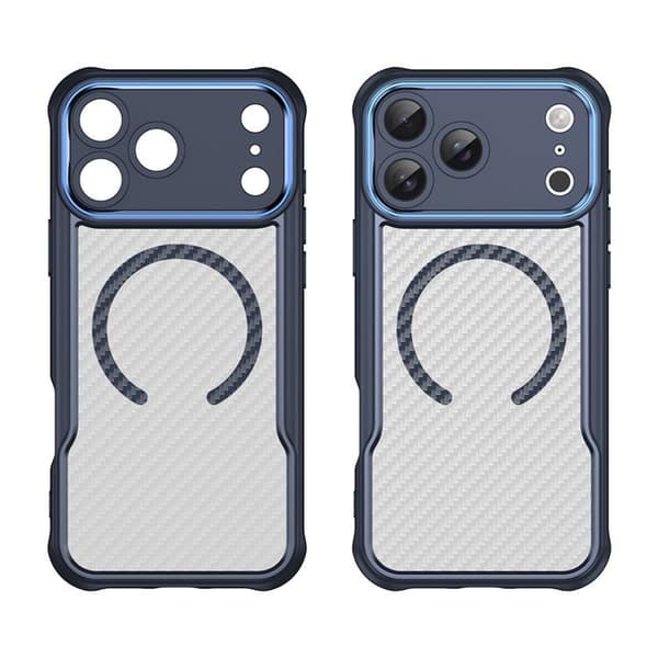 Mobilskal till iPhone 17 Pro Max MagSafe Carbon Fiber - Blå Blå