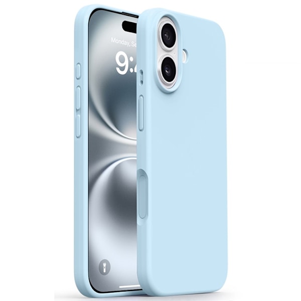 Mobilskal till iPhone 17 Silikon Microfiber Lining - Isblå Blå