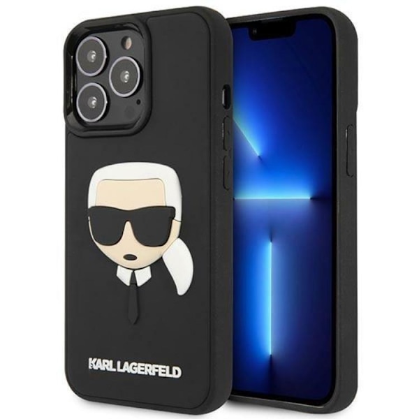 Karl Lagerfeld iPhone 14 Pro Skal 3D Rubber Karl`s Head - Svart Svart