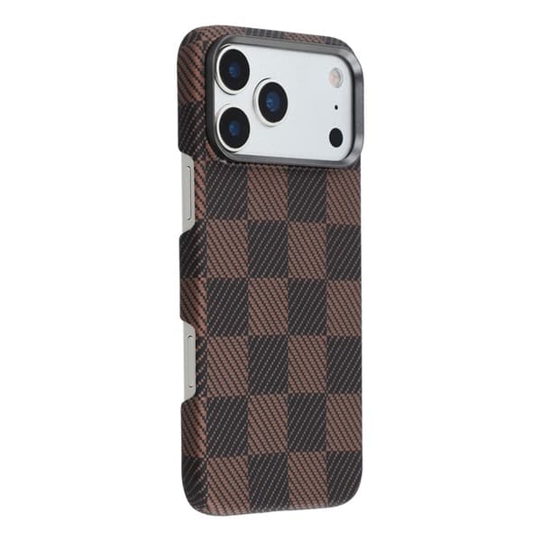 Mobilskal till iPhone 17 Pro Max MagSafe Aramid Fiber Square Grid Brun