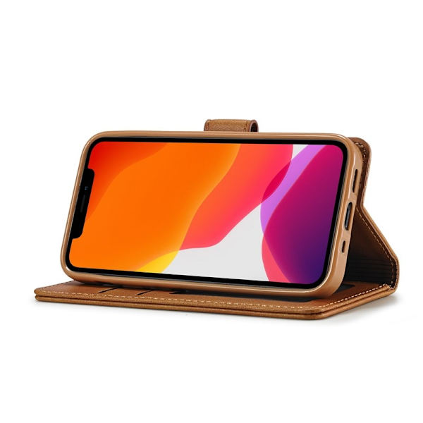 LC.IMEEKE iPhone 12 Pro Plånboksfodral Konstläder - Brun