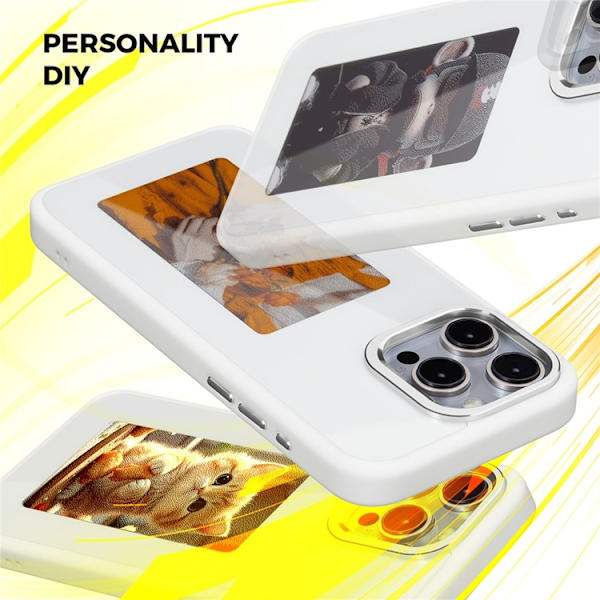Mobilskal till iPhone 14 Pro Max E Ink 4-Color Display Customized - Vit Vit