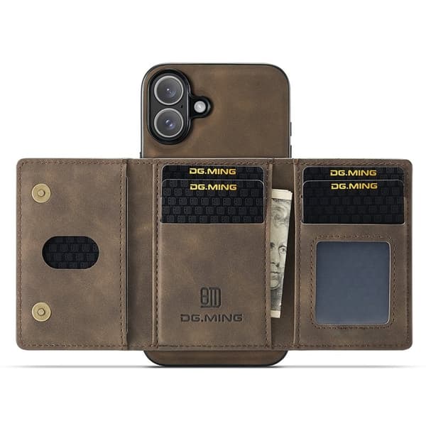 DG.MING M2 Series Mobilskal till iPhone 17 PU + PC + TPU - Brun