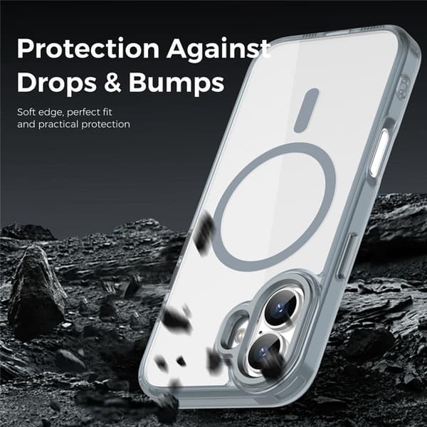 Mobilskal till iPhone 17 MagSafe TPU+PC Transparent - Titangrå Grå