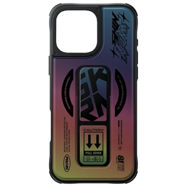 Skinarma telefontaske til iPhone 16 Pro Max MagSafe magnetisk grebstativ - Hologram Lila