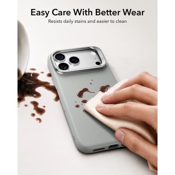 ESR Mobilskal För iPhone 18 Pro Max/17 Pro Max Magsafe Läder Kickstand - Grå