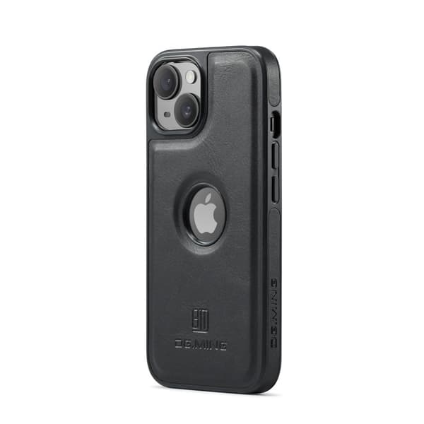 DG.MING Mobilskal till iPhone 14 Plus Anti-Fall Läder PC+TPU Svart