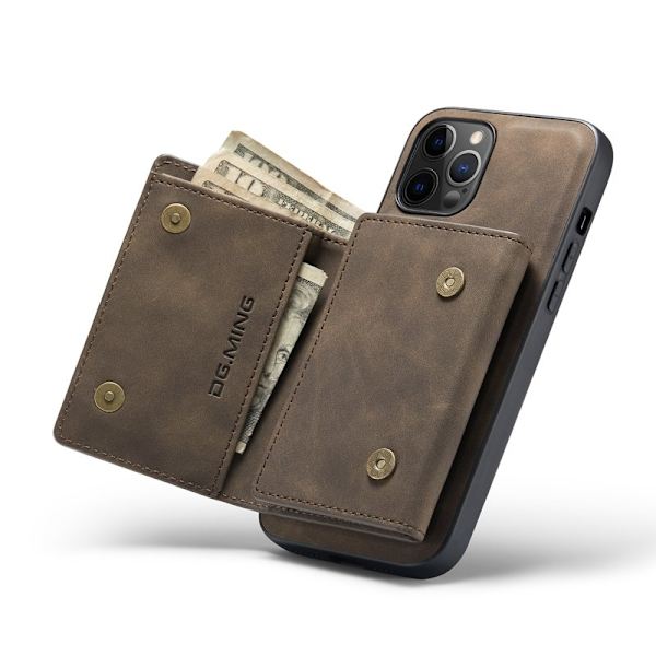 DG.MING M1 Series Plånboksfodral Konstläder för iPhone 13 Pro - Brun