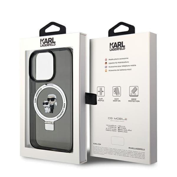 Karl Lagerfeld Mobilskal till iPhone 13 Pro Max MagSafe Ringställ Svart