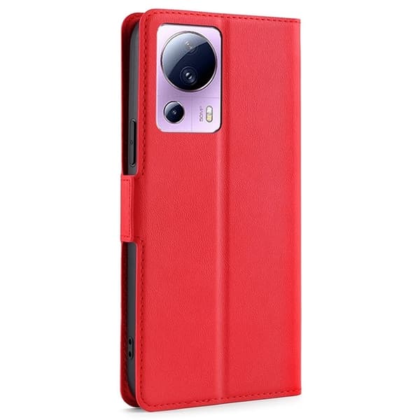 Xiaomi 13 Lite Plånboksfodral Dual Magnetic Clasp - Röd