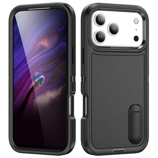 Mobilskal till iPhone 17 Pro Max Kickstand Silikon - Svart Svart