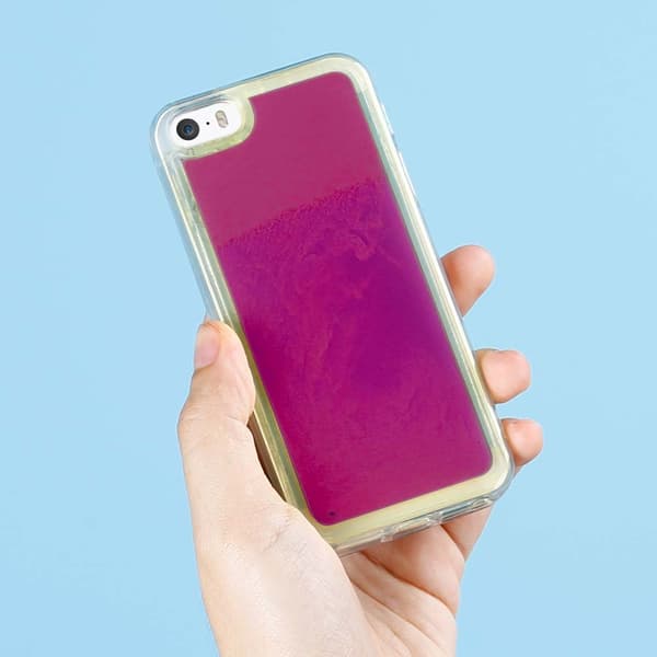 Liquid Neon Sand skal till iPhone 5/5s/SE - Violet Rosa