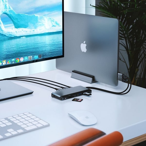 ALOGIC Dual USB-C Super Hub 10-i-1-hubb Dual HDMI 4K@60Hz ? Rymdgrå grå