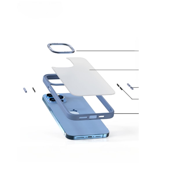 iPhone 14 Skal Kameraram i Aluminiumlegering - Vit Silver