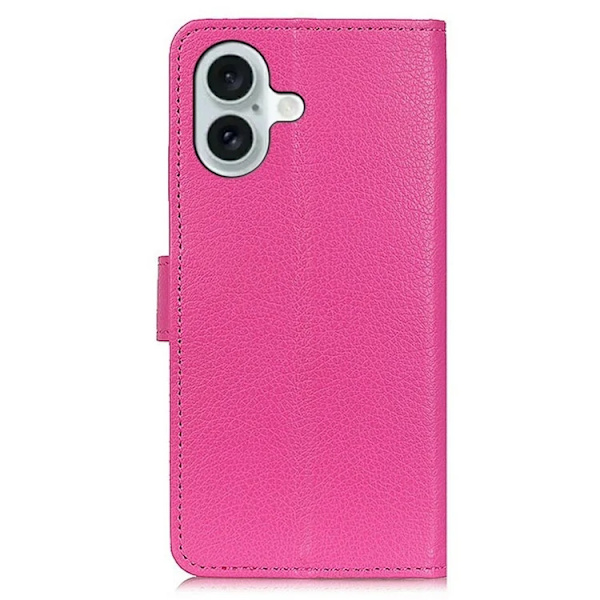 iPhone 17 Plånboksfodral Litchi Texture - Rosa Rosa