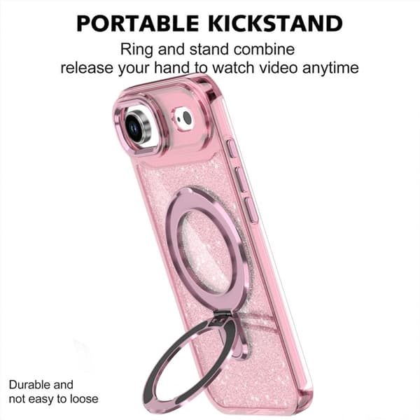 Mobilskal till iPhone Air Glitter Design TPU + PC Kickstand - Blå Blå