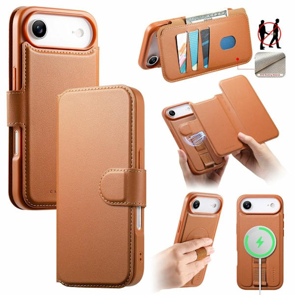 CASENEO iPhone Air Plånboksfodral RFID Blocking Konstläder - Brun