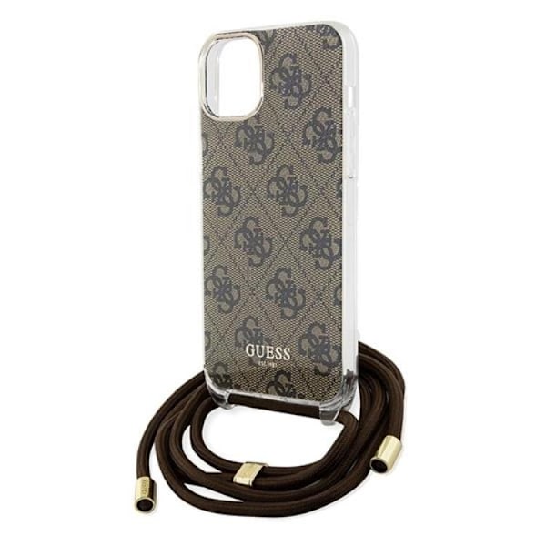 Guess iPhone 15/14/13 Mobilskal Crossbody Cord Print - Brun