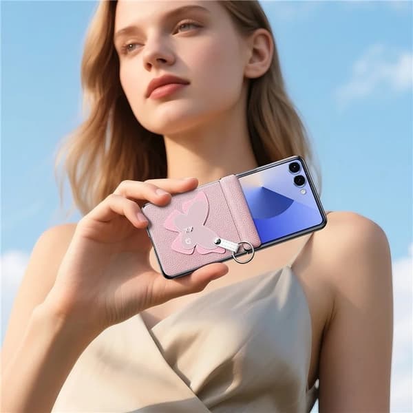 DUX DUCIS Mobilskal till Galaxy Z Flip 7 Ringhållare Luvy - Rosa Rosa