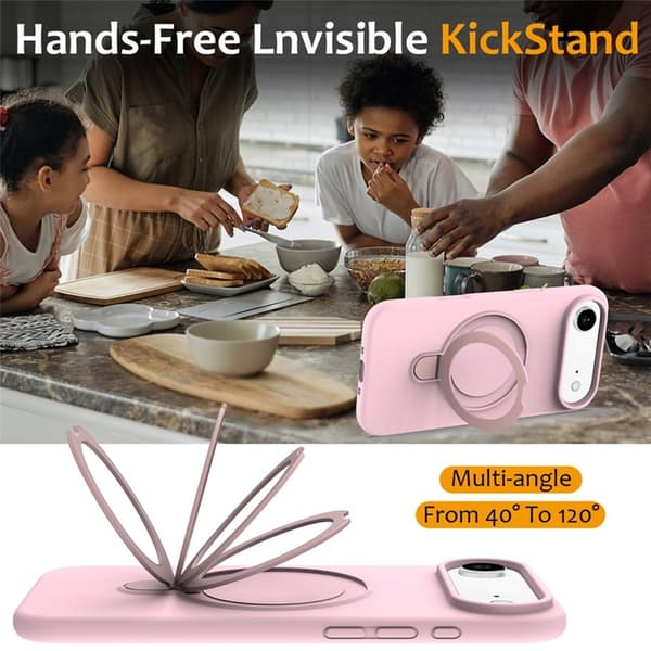 Mobilskal till iPhone Air MagSafe Kickstand PC + Silikon - Grå Rosa Rosa