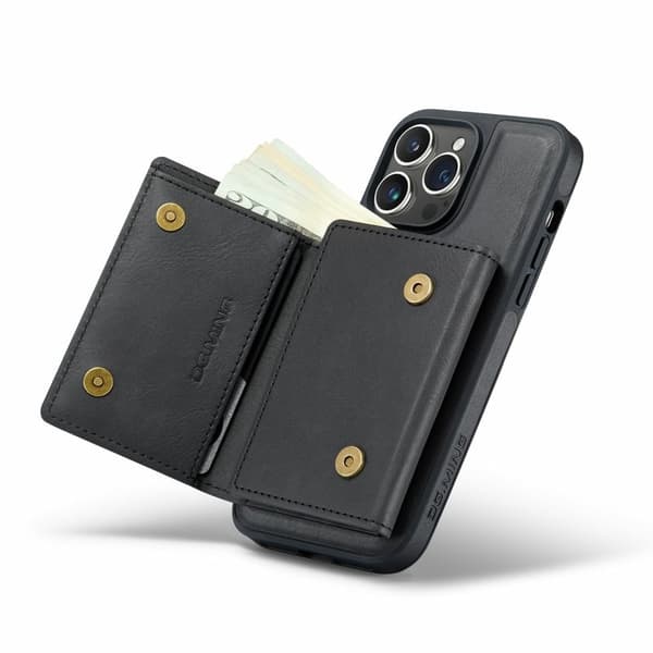 DG.MING M6 Series Mobilskal till iPhone 13 Pro Magnetiskt Plånboksfodral Svart