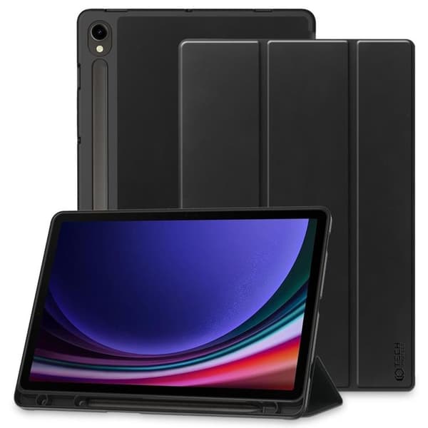 Tech-Protect Galaxy Tab S9 FE -kotelo SC Pen - Musta Svart