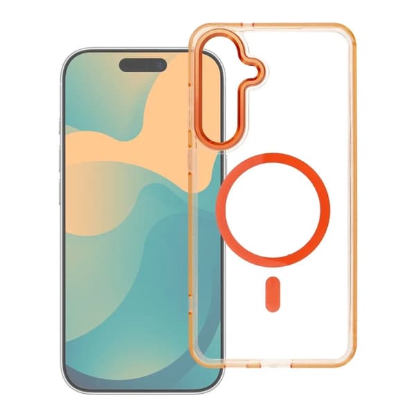 Mobilskal För Galaxy S26 Plus MagSafe Frame Clear Hybrid - Orange Orange