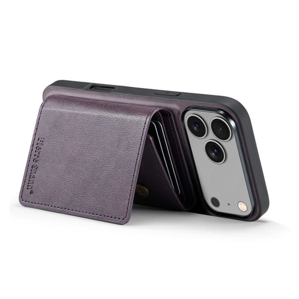 FIERRE SHANN FS030 iPhone 17 Pro Plånboksfodral Konstläder - Lila Lila