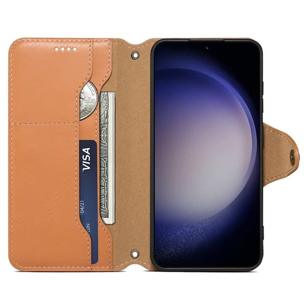 DENIOR Samsung Galaxy S24 Plus Plånboksfodral Konstläder Khaki