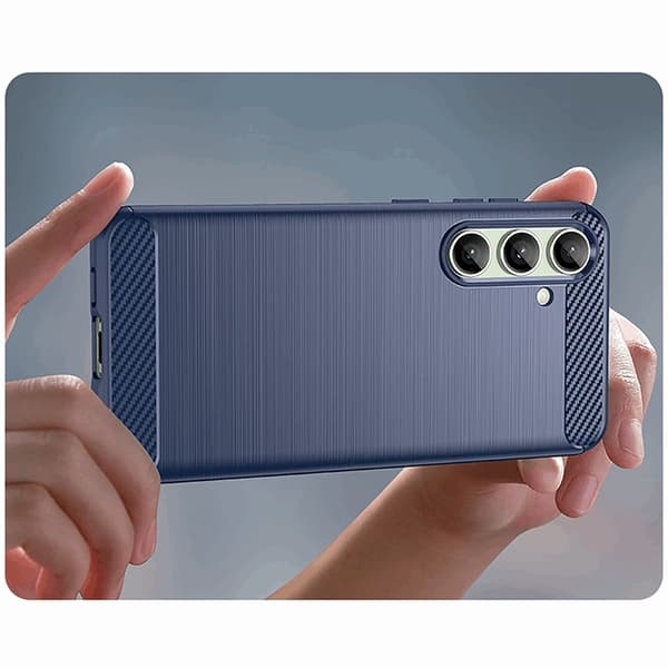 Mobilskal till Galaxy S24 FE Carbon Flexible - Blå Blå