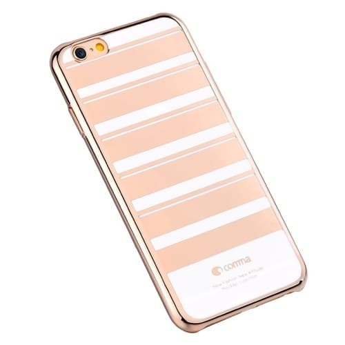 Comma baksideskal till iPhone 6 Randig Guld Gul