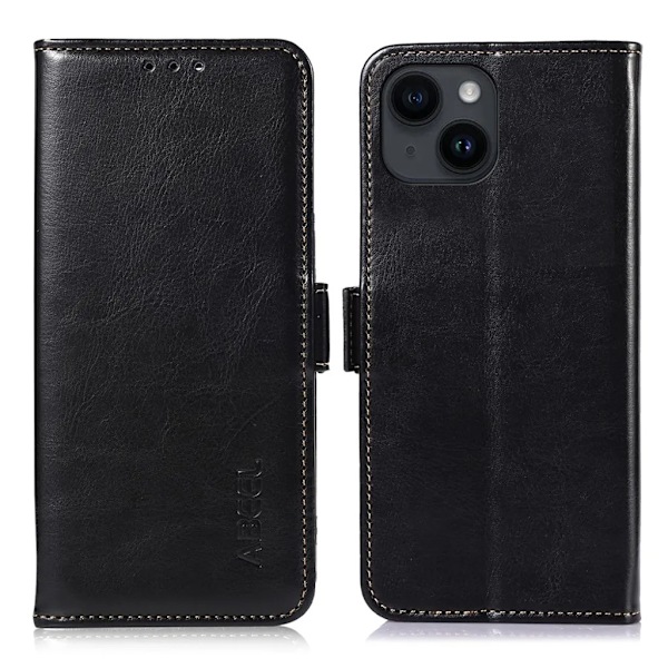 ABEEL iPhone 15 Plus Plånboksfodral - Svart Svart