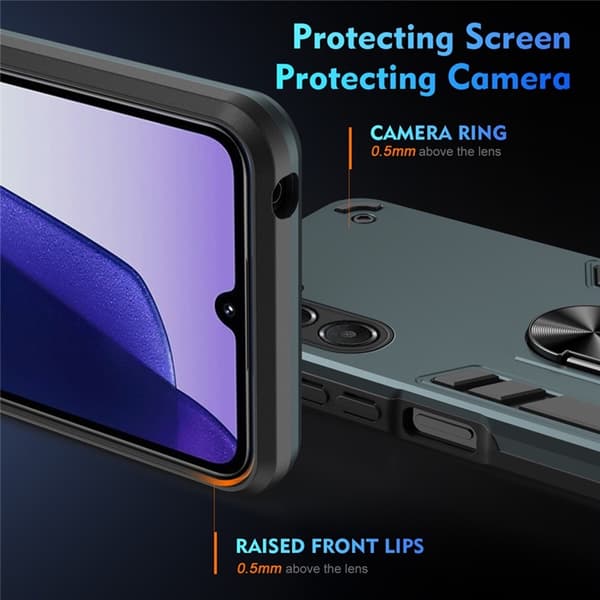 Mobilskal till Galaxy A17 Med Ring Kickstand Drop Defend - Grön Grön