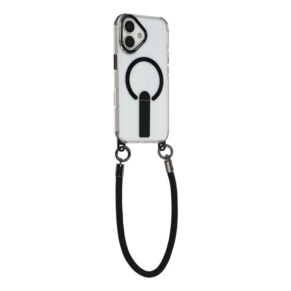 Mobilskal till iPhone 17 MagSafe med Axelrem och Stativ - Svart